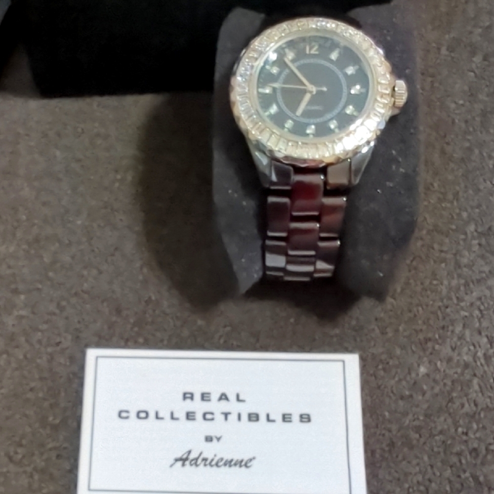 Adrienne Two-Tone Watch with Crystal Details